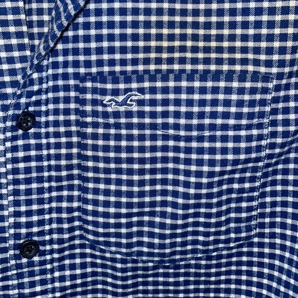 Mens HOLLISTER CALIFORNIA EPIC FLEX STRETCH, long sleeve shirt SZ S blue check - Picture 3 of 4